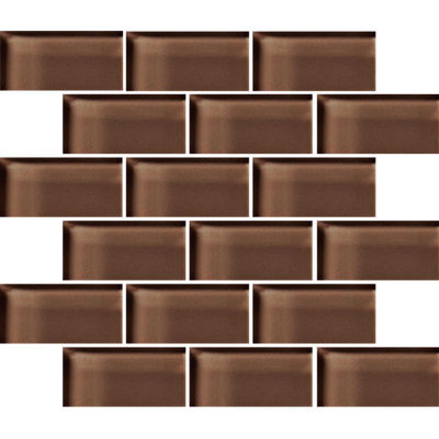 Crossville Glass Blox 2 x 4 Brick 12" x 12" Glass Mosaic