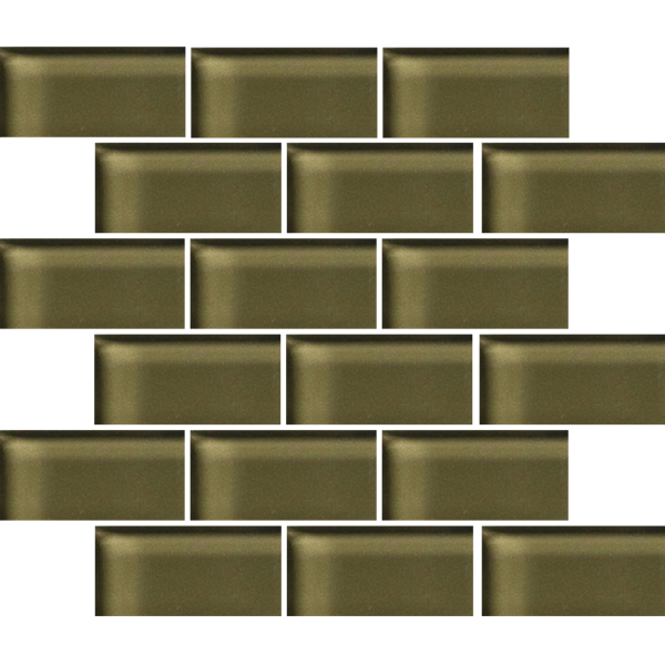 Crossville Glass Blox 2 x 4 Brick 12" x 12" Glass Mosaic