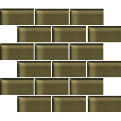 Crossville Glass Blox 2 x 4 Brick 12" x 12" Glass Mosaic