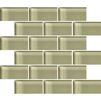 Crossville Glass Blox 2 x 4 Brick 12" x 12" Glass Mosaic