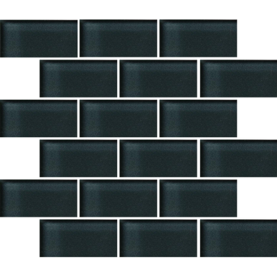Crossville Glass Blox 2 x 4 Brick 12" x 12" Glass Mosaic