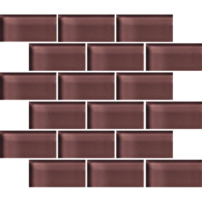 Crossville Glass Blox 2 x 4 Brick 12" x 12" Glass Mosaic