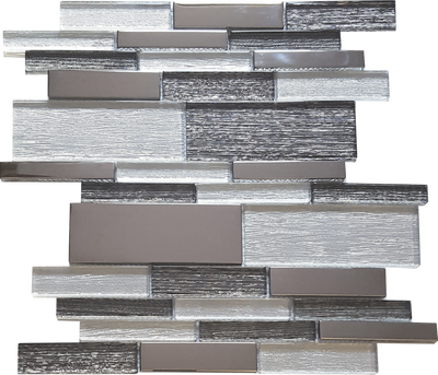 Tesoro Glimmer Linear 12" x 12" Glass Mosaic