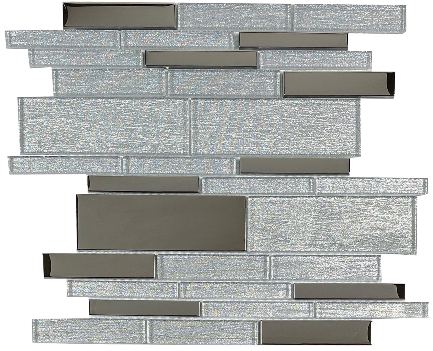 Tesoro Glimmer Linear 12" x 12" Glass Mosaic