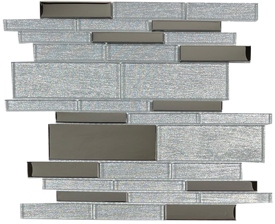 Tesoro Glimmer Linear 12" x 12" Glass Mosaic