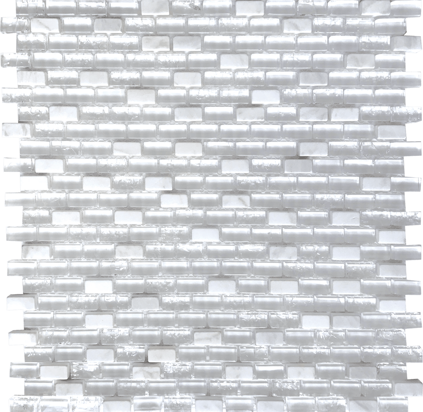 Tesoro Ice 0.38 x 0.75 11.25" x 11.25" Glass Mosaic