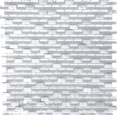 Tesoro Ice 0.38 x 0.75 11.25" x 11.25" Glass Mosaic