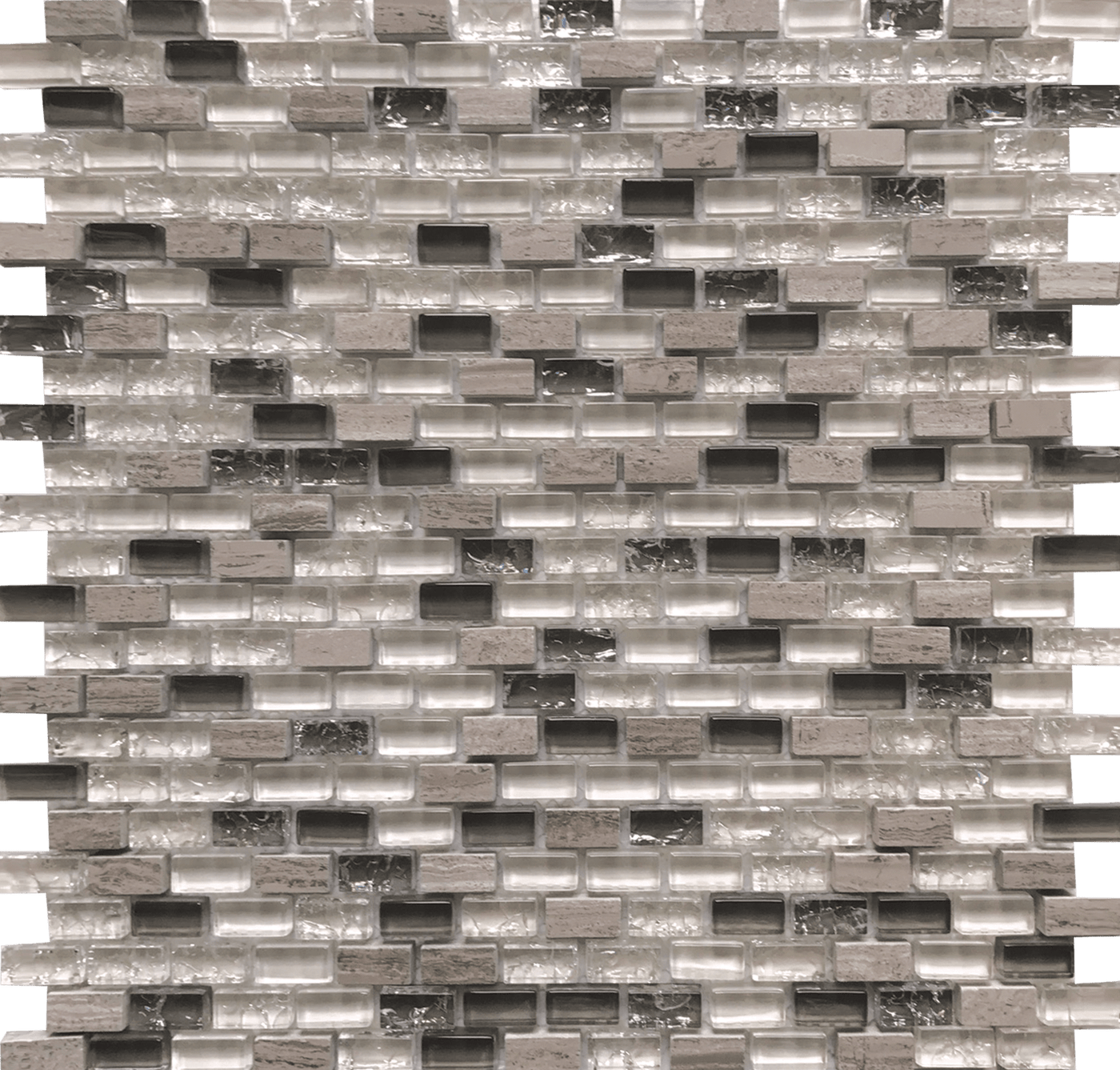 Tesoro Ice 0.38 x 0.75 11.25" x 11.25" Glass Mosaic