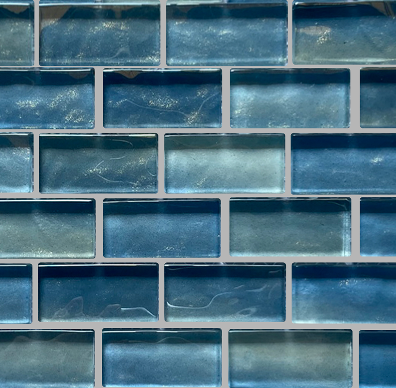 QDI Surfaces Islands 1 x 2 12" x 12" Glass Mosaic