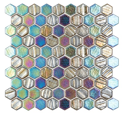 QDI Surfaces Illusions 1" Hexagon 12" x 12" Glass Mosaic