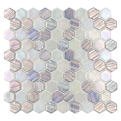 QDI Surfaces Illusions 1" Hexagon 12" x 12" Glass Mosaic