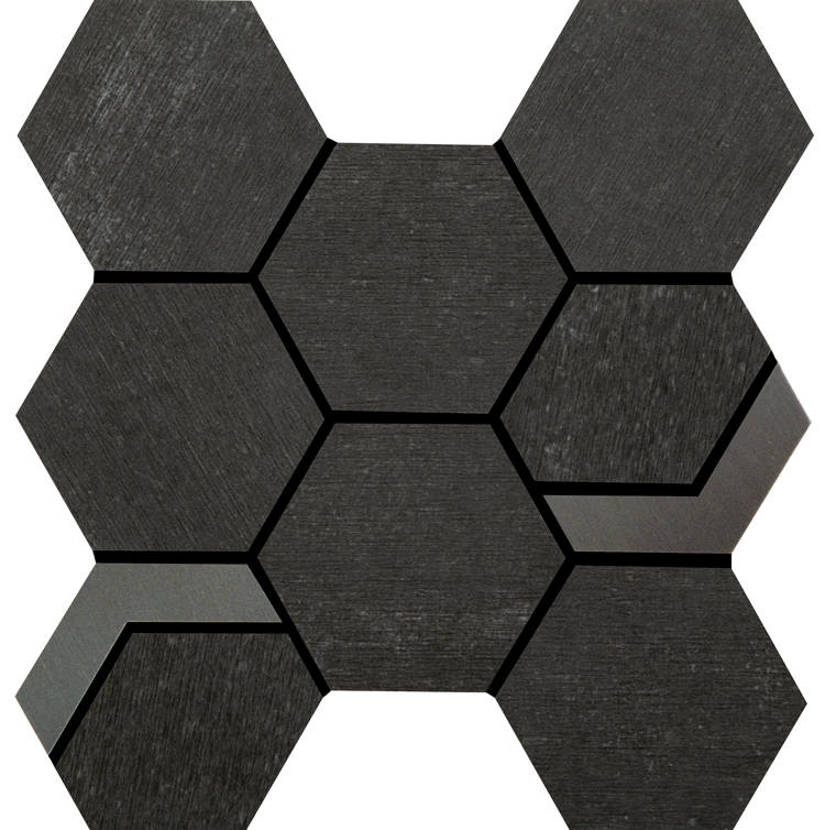 Crossville Native Metal Hexagon 11" x 12" Porcelain Mosaic
