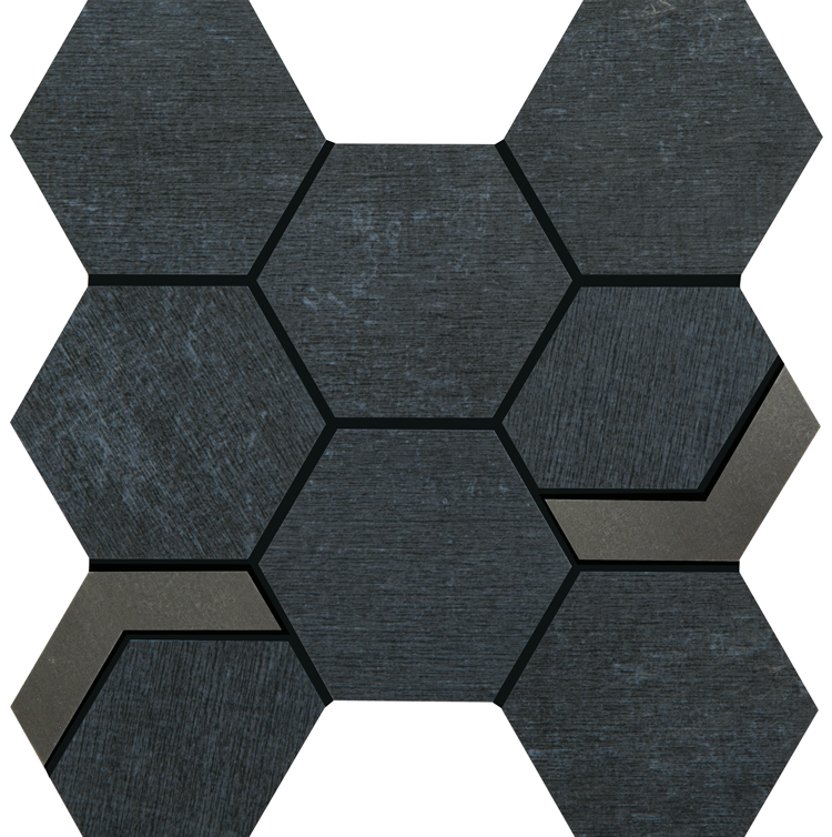 Crossville Native Metal Hexagon 11" x 12" Porcelain Mosaic