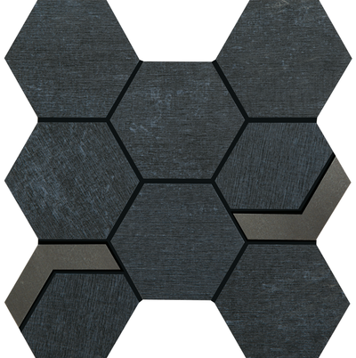 Crossville Native Metal Hexagon 11" x 12" Porcelain Mosaic