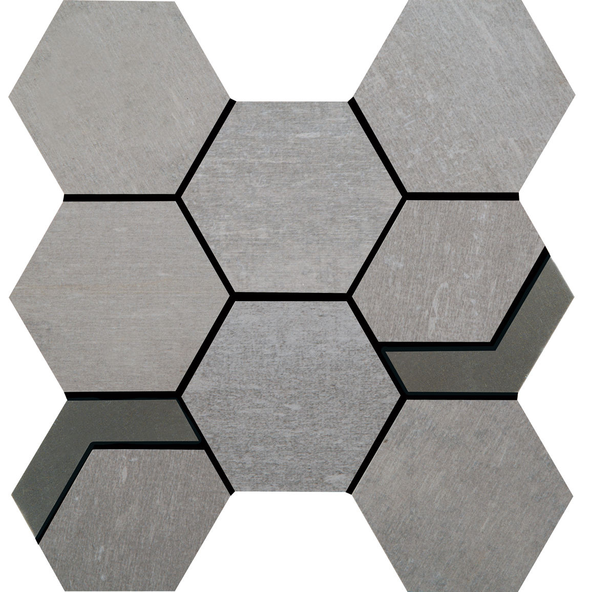 Crossville Native Metal Hexagon 11" x 12" Porcelain Mosaic