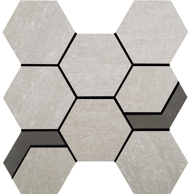 Crossville Native Metal Hexagon 11" x 12" Porcelain Mosaic