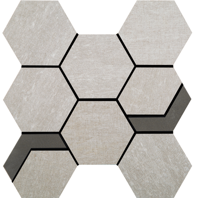 Crossville Native Metal Hexagon 11" x 12" Porcelain Mosaic