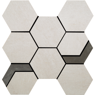 Crossville Native Metal Hexagon 11" x 12" Porcelain Mosaic