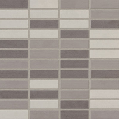 Crossville Shades 2.0 1 x 3 Blended 12" x 12" Porcelain Mosaic