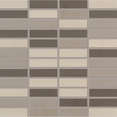 Crossville Shades 2.0 1 x 3 Blended 12" x 12" Porcelain Mosaic