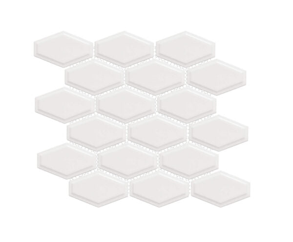 Happy Floors Artisan Elongated Hexagon 10.5" x 11" Porcelain Mosaic