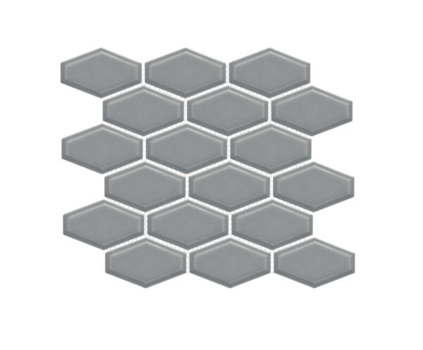 Happy Floors Artisan Elongated Hexagon 10.5" x 11" Porcelain Mosaic