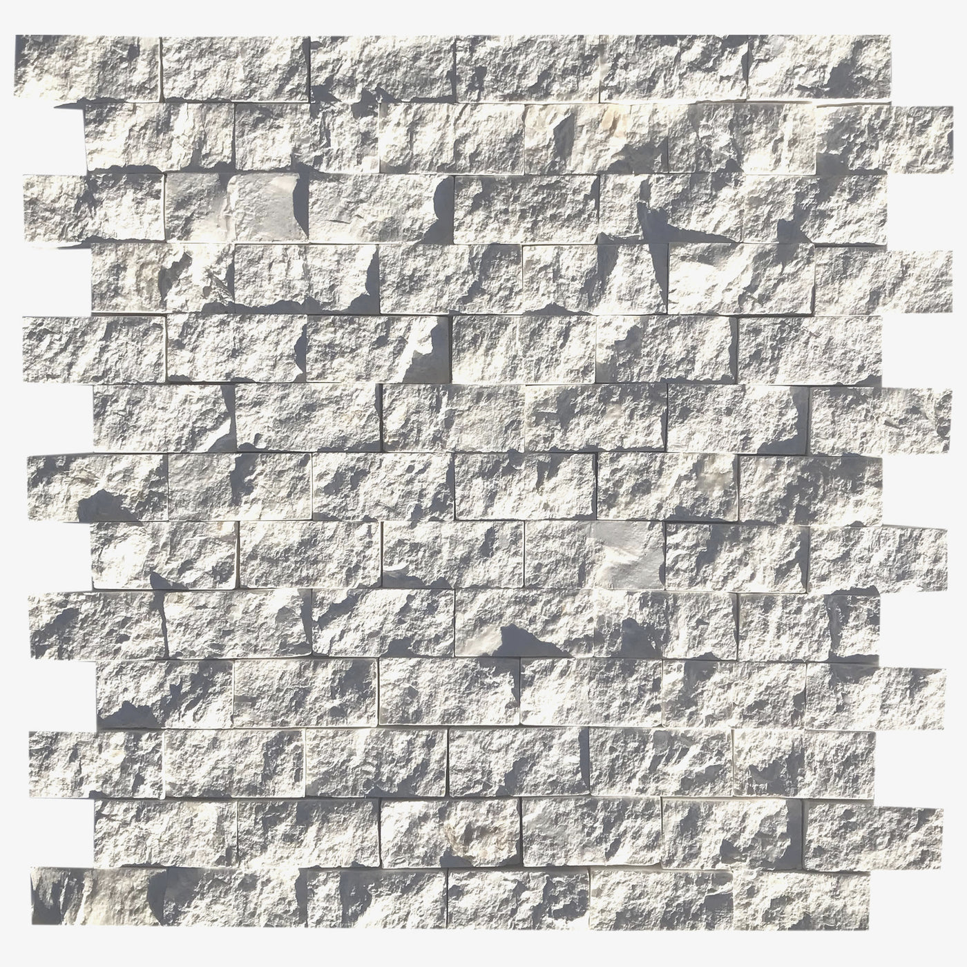 Patara Stone Limestone 1 x 2 Splitface 12" x 12" Limestone Mosaic