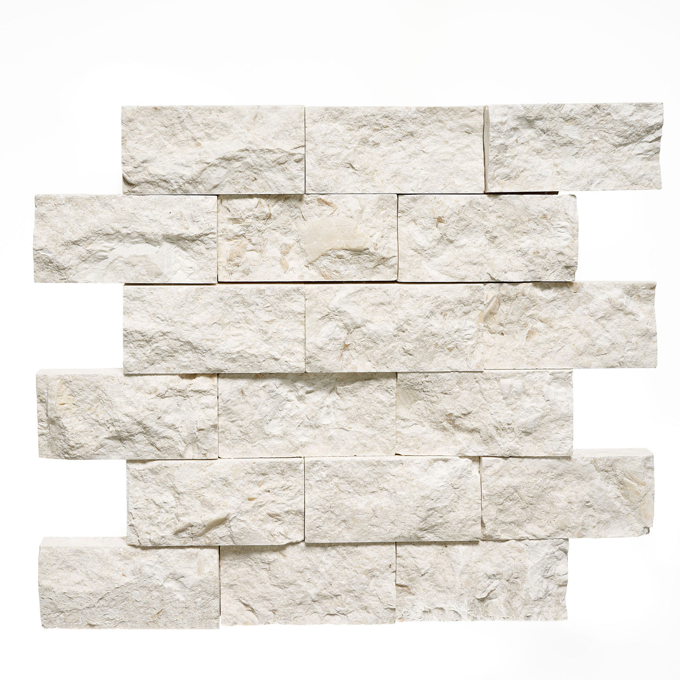 Patara Stone Limestone 2 x 4 Splitface 12" x 12" Limestone Mosaic