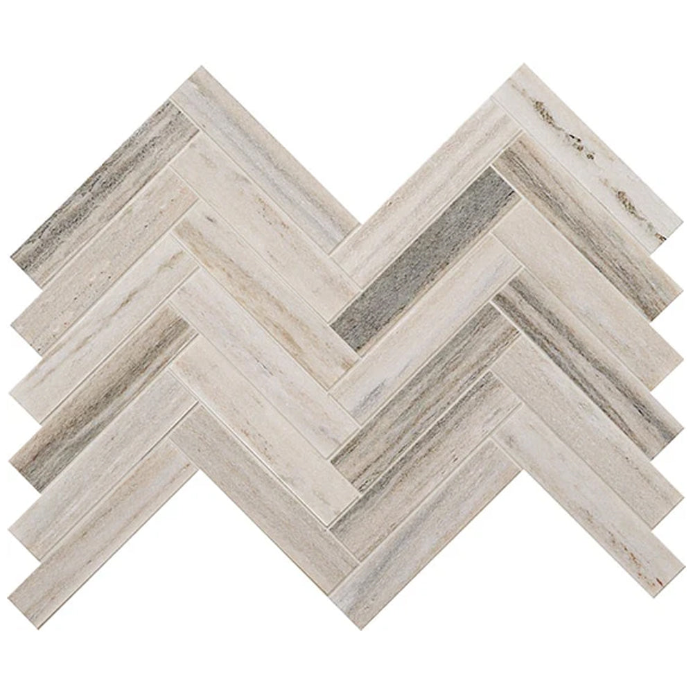 American Olean Ascend Stone 1 x 6 Chevron 15" x 17" Natural Stone Mosaic