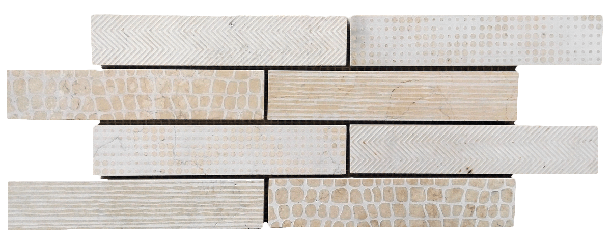 Bati Orient Marble Brick 6.8" x 16" Marble Mosaic