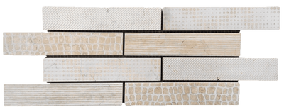 Bati Orient Marble Brick 6.8" x 16" Marble Mosaic