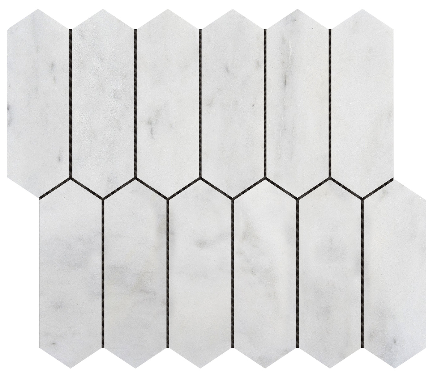 Bati Orient Marble Picket 2 x 6 11.5" x 12" Marble Mosaic