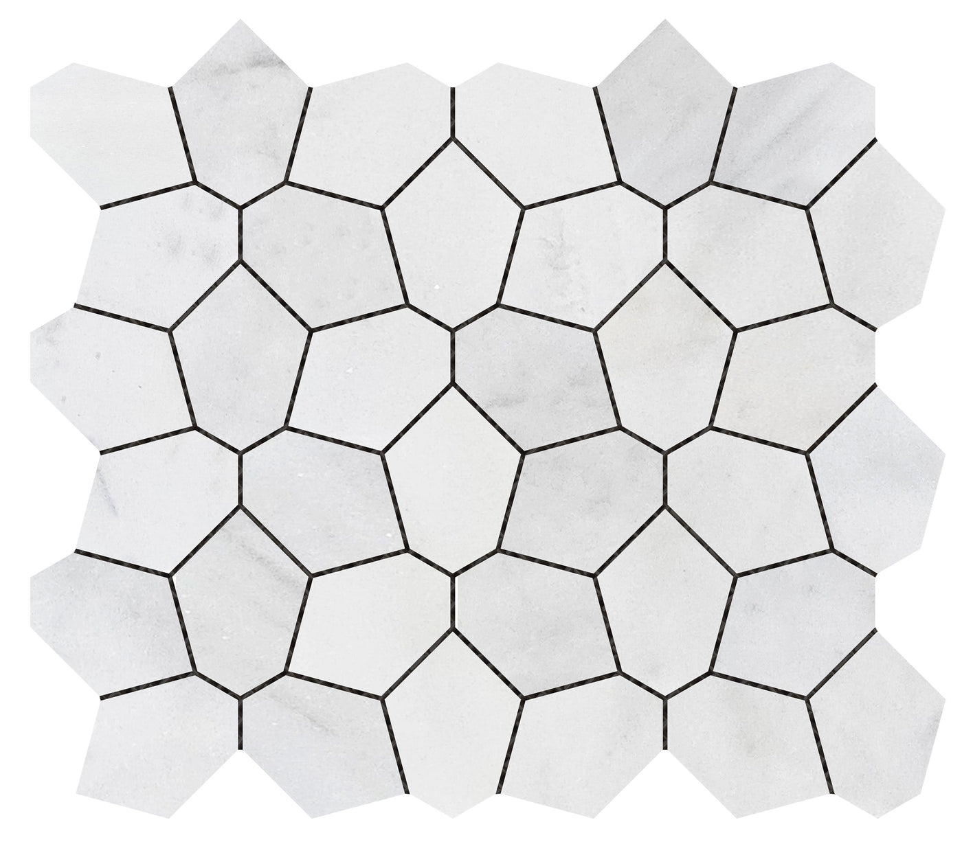 Bati Orient Marble Irregular Hexagon 10.2" x 11.7" Marble Mosaic