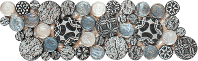 Bati Orient Penny Rounds 4" x 12" Glass Mosaic