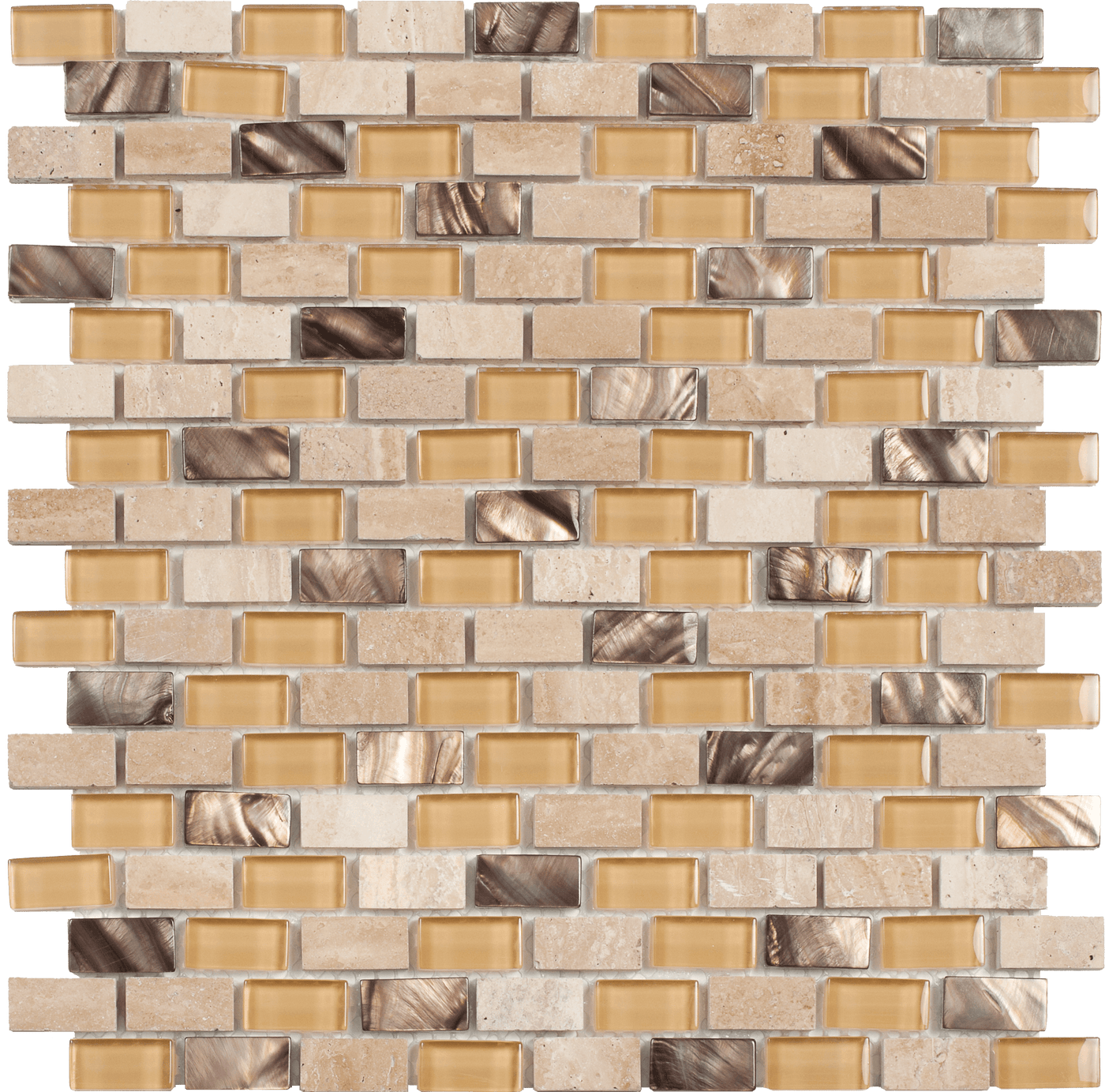 Bati Orient Brick Mix 11.6" x 12" Glass & Marble Mosaic