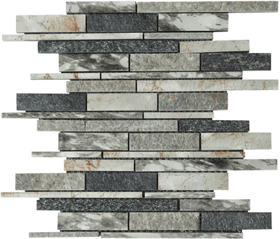 Bati Orient Mix Baguette 11.8" x 11.8" Aluminum & Stone Mosaic