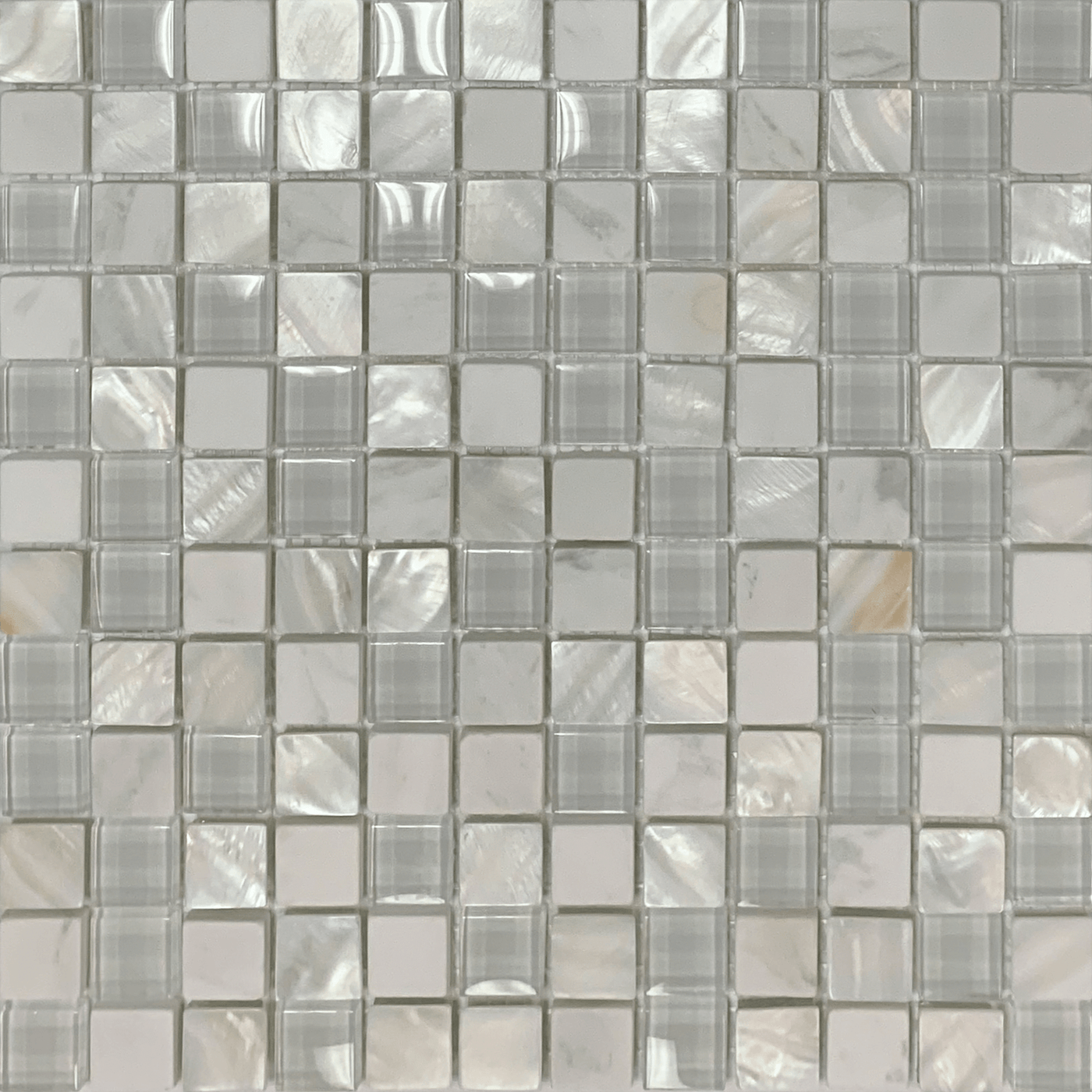 Bati Orient Mix 1 x 1 11.7" x 11.7" Mother Of Pearl, Glass & Marble Mosaic