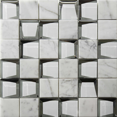 Bati Orient Mix 2 x 2 11.8" x 11.8" Glass & Marble Mosaic