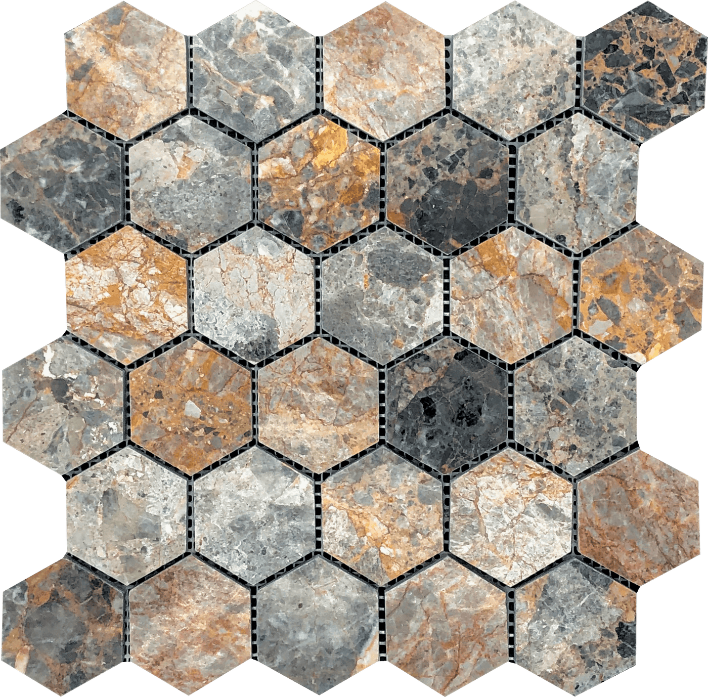 Bati Orient Marble Hexagon 12" x 12" Marble Mosaic