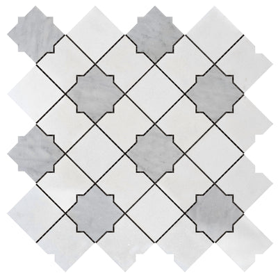 Bati Orient Marble Star Square 11.8" x 11.8" Marble Mosaic