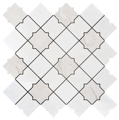 Bati Orient Marble Star Square 11.8" x 11.8" Marble Mosaic