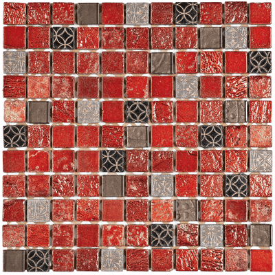 Bati Orient Mix 1 x 1 12" x 12" Glass & Marble Mosaic