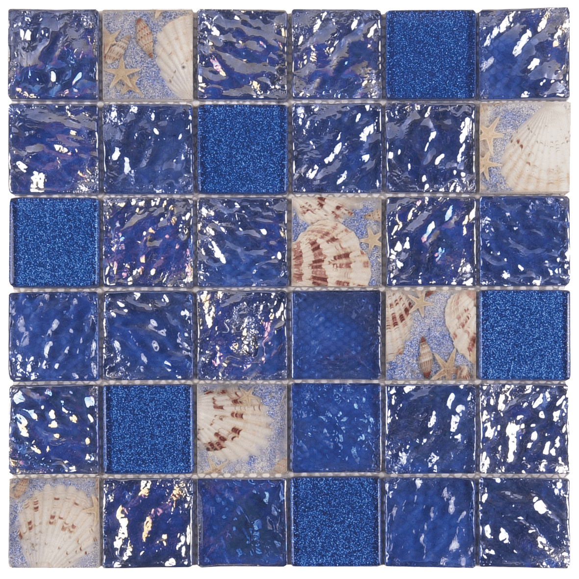 Bati Orient Mix 2 x 2 12" x 12" Shell & Glass Mosaic