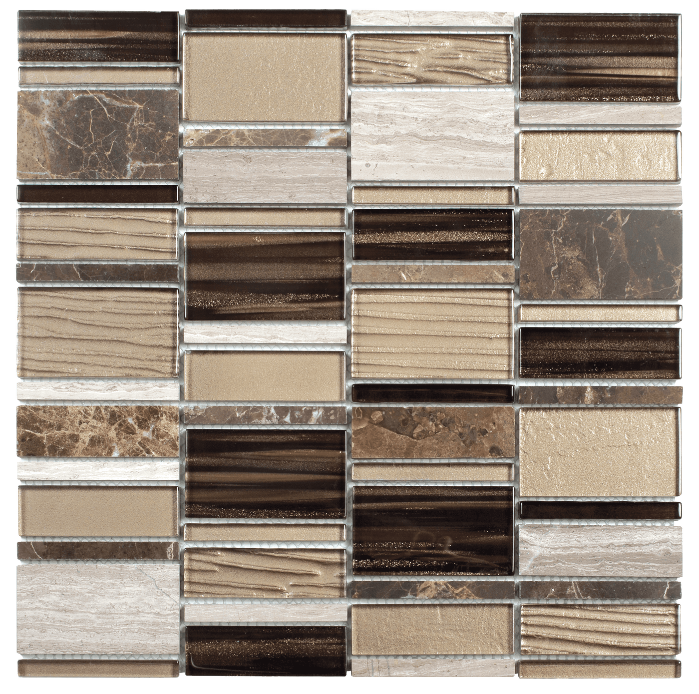 Bati Orient Marble Mixed 11.8" x 11.8" Glass & Marble Mosaic