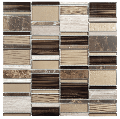 Bati Orient Marble Mixed 11.8" x 11.8" Glass & Marble Mosaic