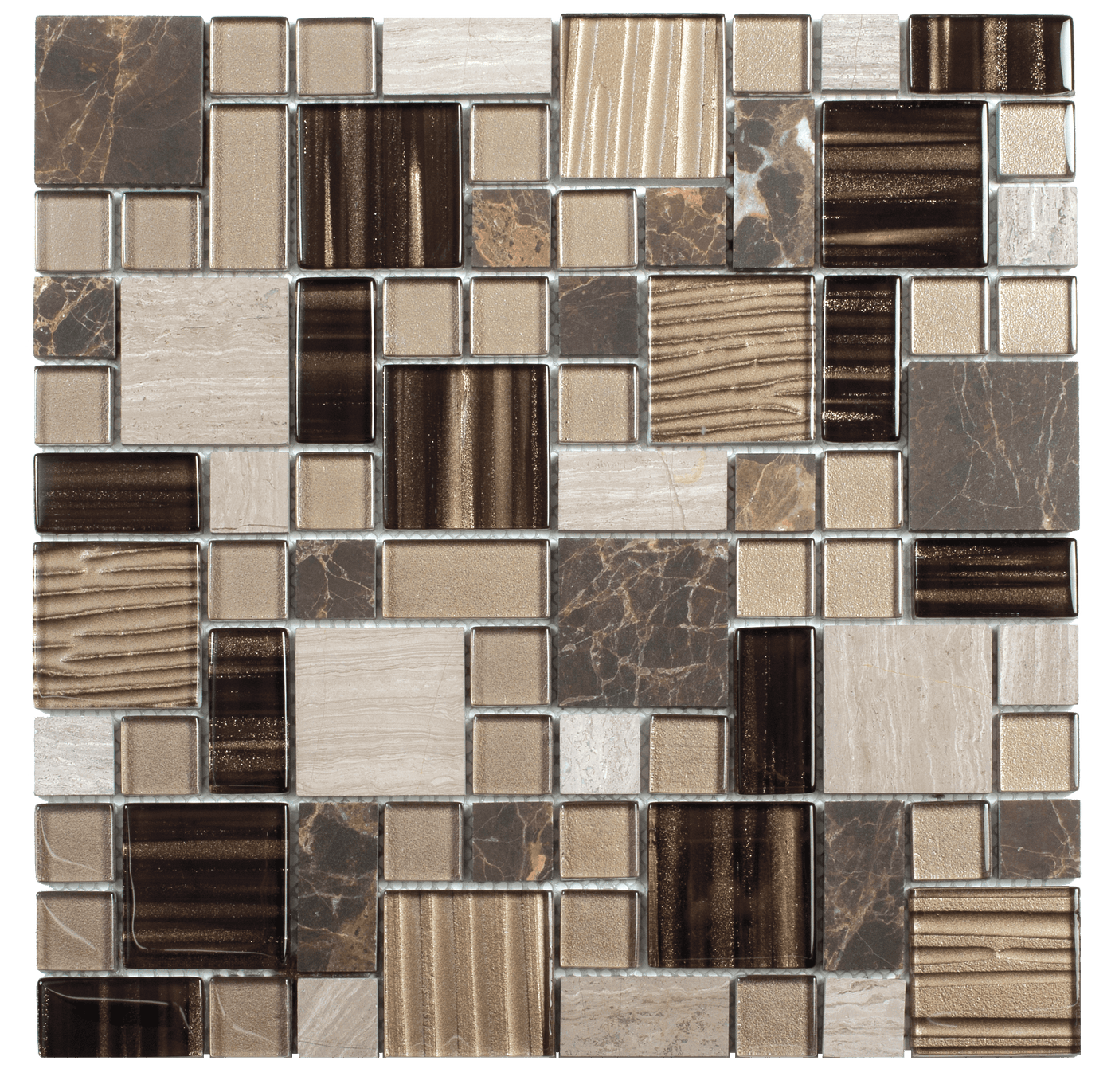 Bati Orient Marble Mixed 12" x 12" Glass & Marble Mosaic