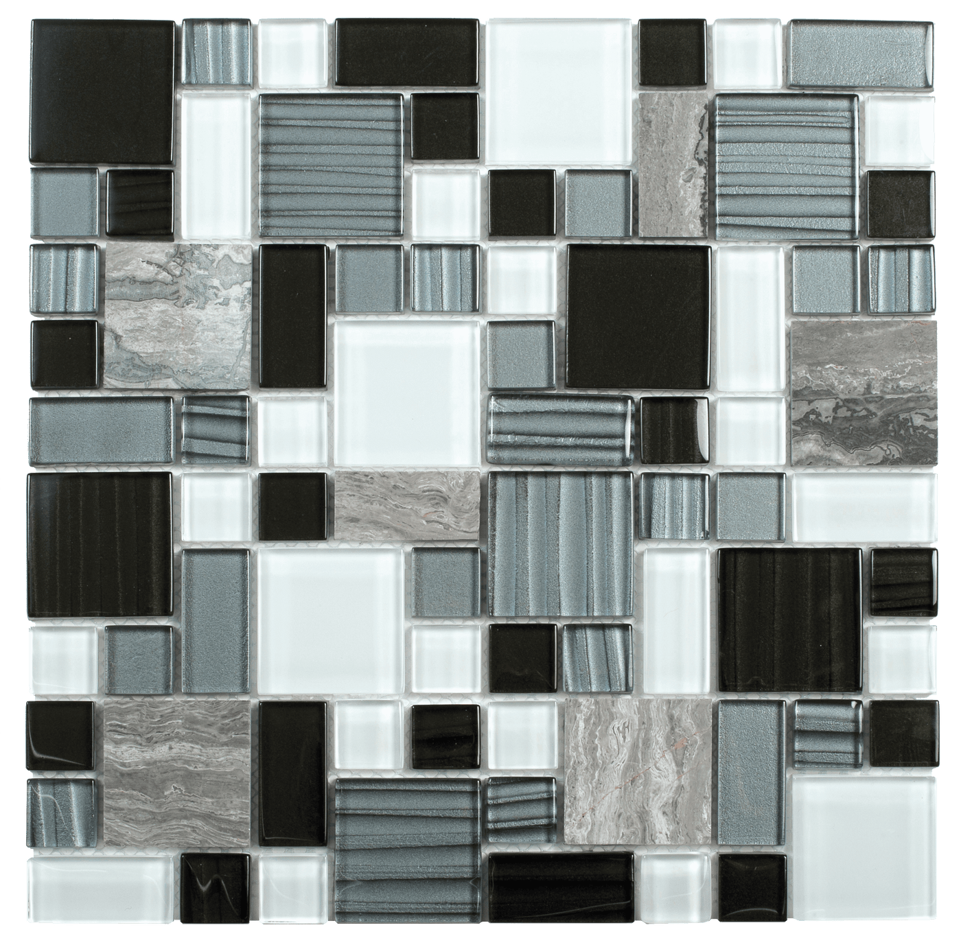 Bati Orient Marble Mixed 12" x 12" Glass & Marble Mosaic