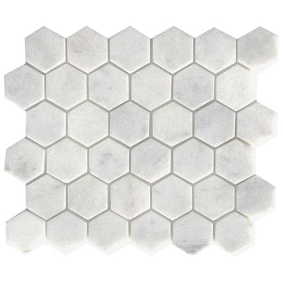 Patara Stone Marble 2" Hexagon 12" x 12" Marble Mosaic