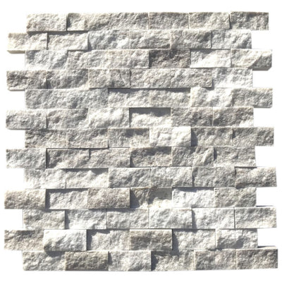 Patara Stone Marble 1 x 2 Splitface 12" x 12" Marble Mosaic