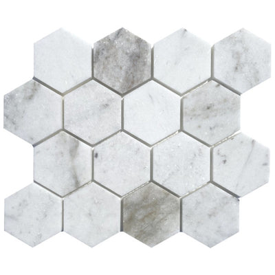 Patara Stone Marble 3" Hexagon 9.84" x 11.4" Marble Mosaic